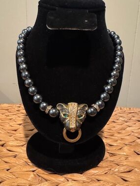 Vintage Kenneth Jay Lane KJL for Avon “Duchess of Windsor” Jaguar Necklace